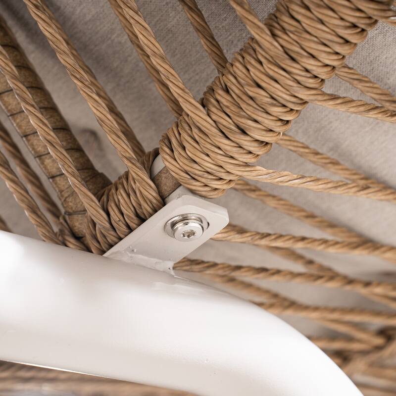 34.65" Outdoor Swivel Roking Chair with Cushion