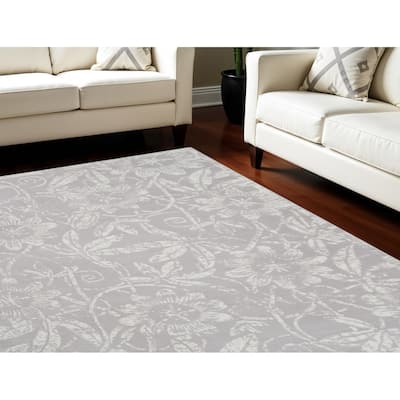 Hilic Power Loomed Distressed Floral Traditional Non Skid Stain Resistant Area Rug By HomeRoots - 120' X '84' X '0.39