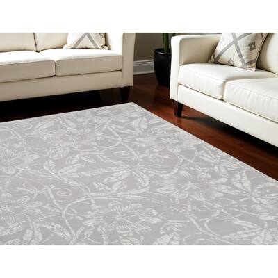 Power Loomed Distressed Floral Traditional Non Skid Stain Resistant Area Rug - 138' X '100' X '0.39