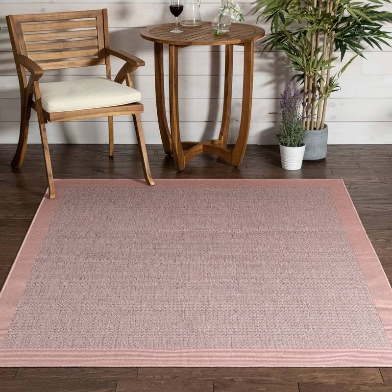 Well Woven Medusa Odin Indoor Outdoor Border Solid Area Rug