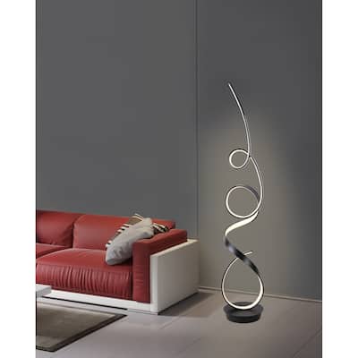 Unique Modern Integrated LED Matte Black Floor Lamp - 63.00