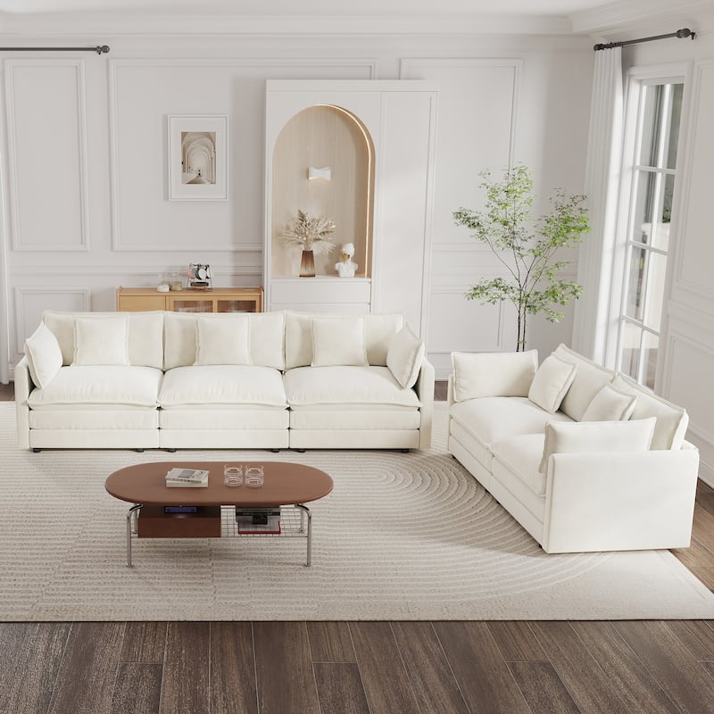 Cloud Chenille Upholstered Modular Sectional Sofa with DIY Combination Design