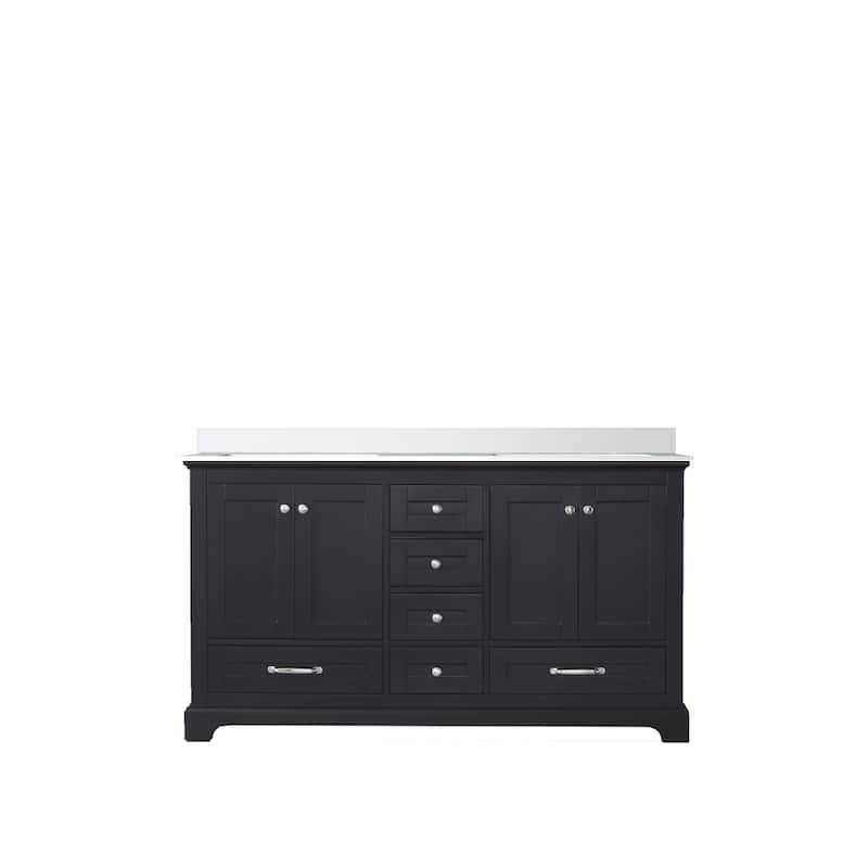 Dukes 60 in. W x 22 in. D Espresso Double Bath Vanity and White Quartz Top