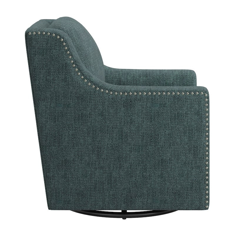 Orwyn Nailhead Slope Arm Swivel Chair by iNSPIRE Q Classic
