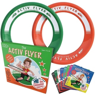 Activ Life Rings for Kids - Basket Stuffers for Boys Toys, Fun Spring Pool Beach Family Games - Ages 4-12, Green and Orange