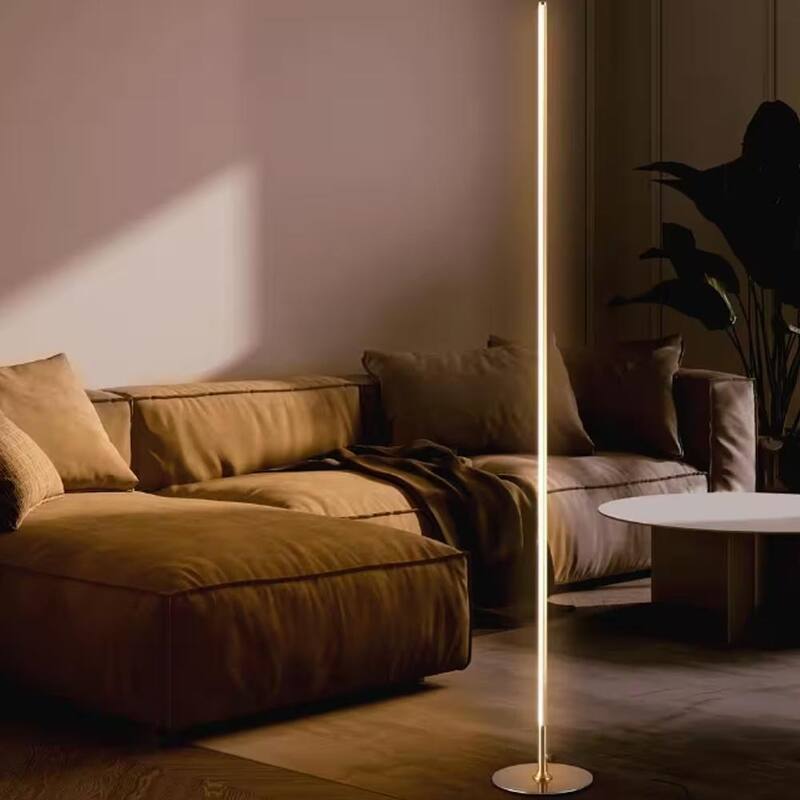 Gold LED Integrated Floor Lamp - 8" x 59"