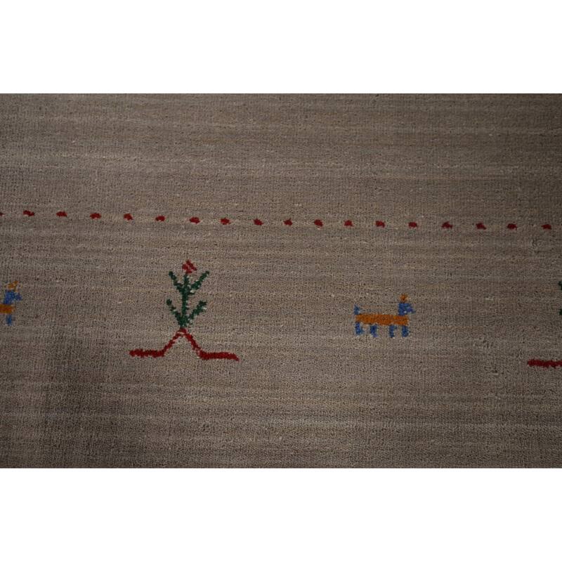 Gabbeh Indian Area Rug Handmade Tribal Wool Carpet - 6'8"x 9'6"