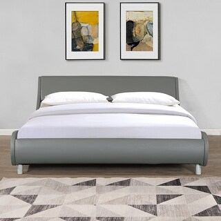 Faux Leather Upholstered Platform Bed Frame - Bed Bath & Beyond - 37181938