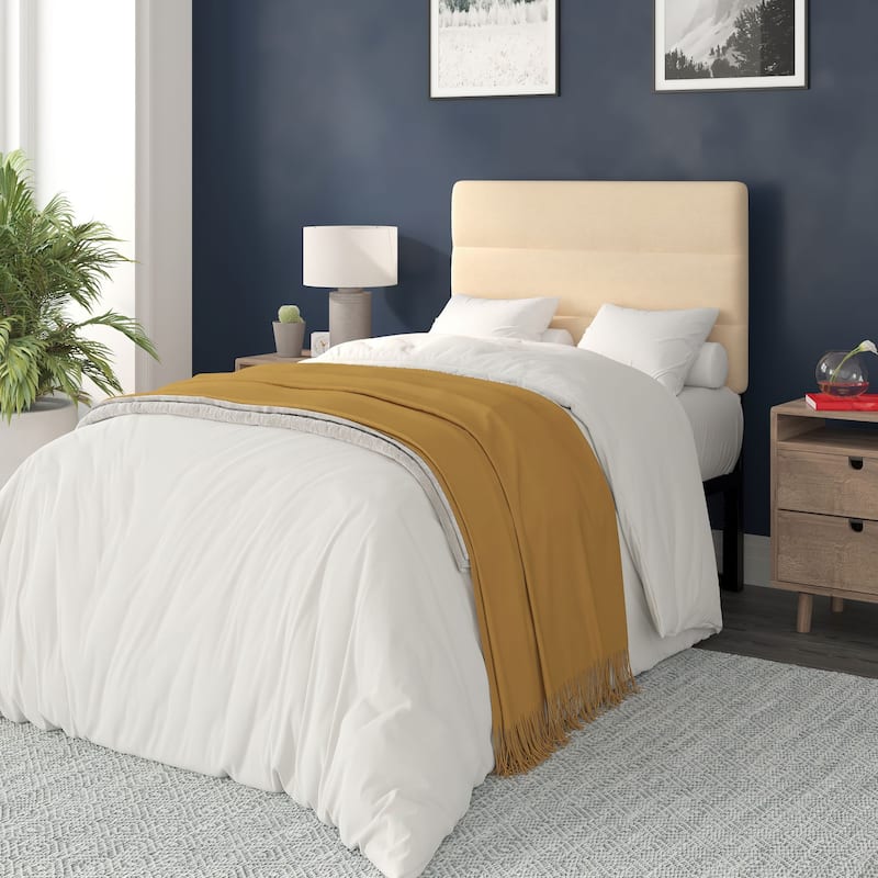 Universal Fit Tufted Upholstered Headboard - Cream - Twin