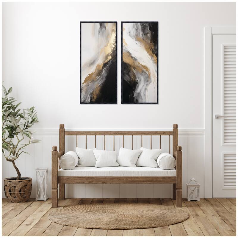 Kate and Laurel Luxe Drift 2 Piece Framed Canvas Wall Art Set by The Creative Bunch Studio