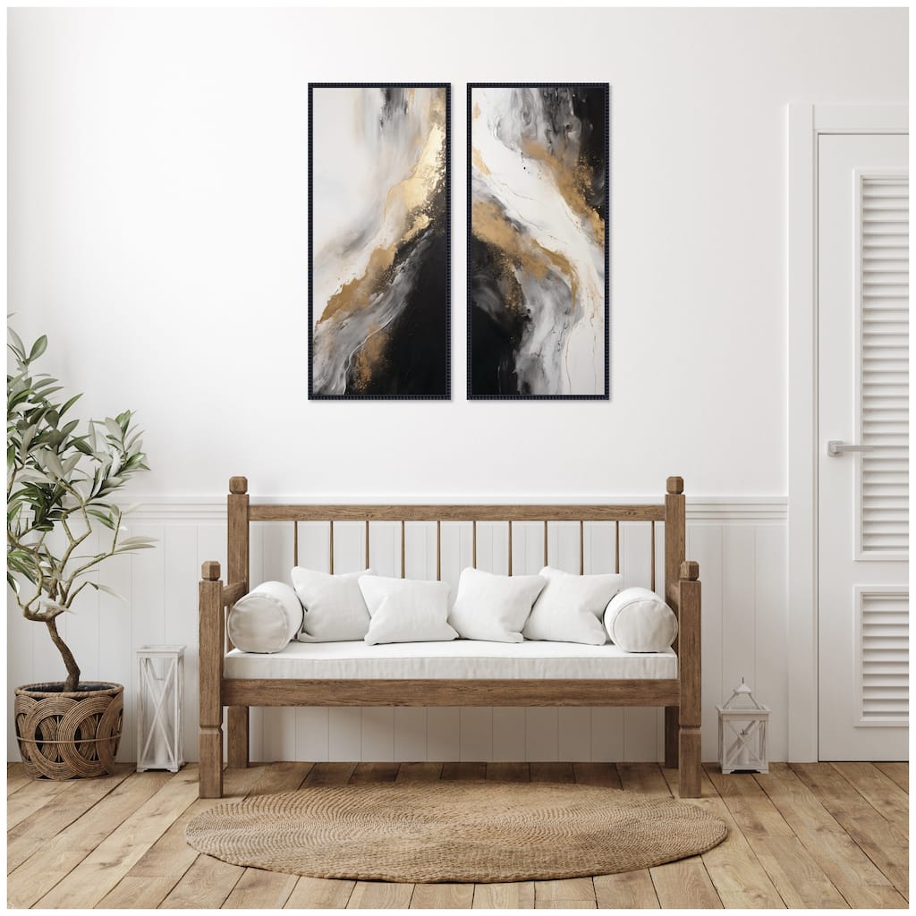 Kate and Laurel Luxe Drift 2 Piece Framed Canvas Wall Art Set by The Creative Bunch Studio
