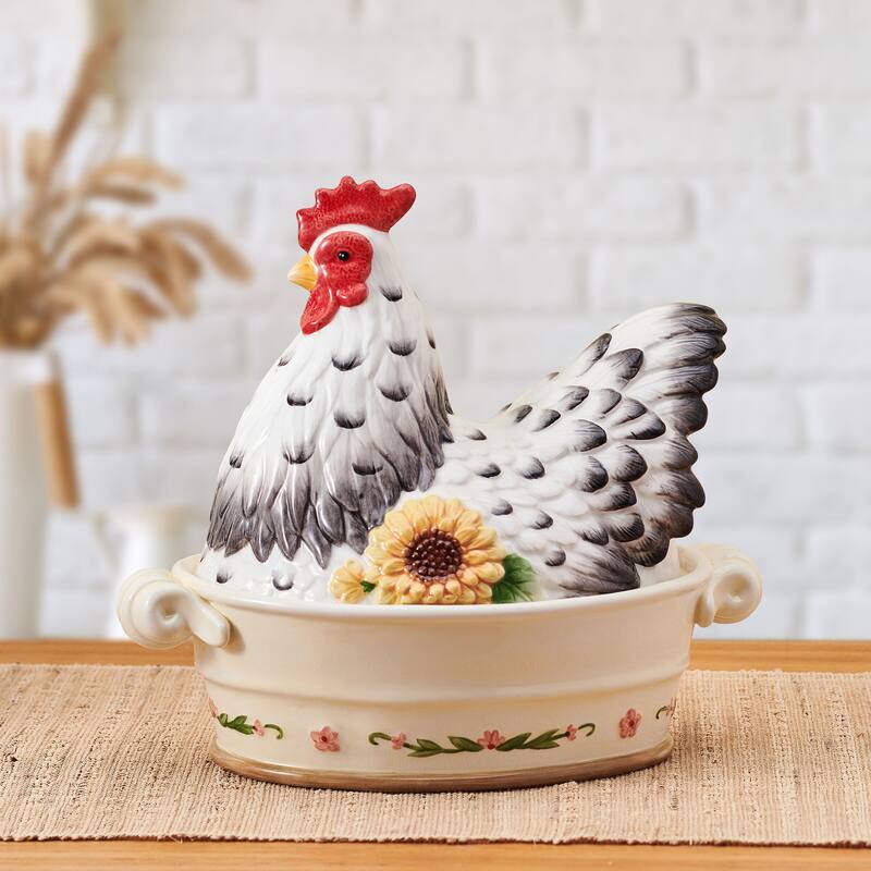 Fitz and Floyd Provence Covered Vegetable Bowl, 48 Ounce