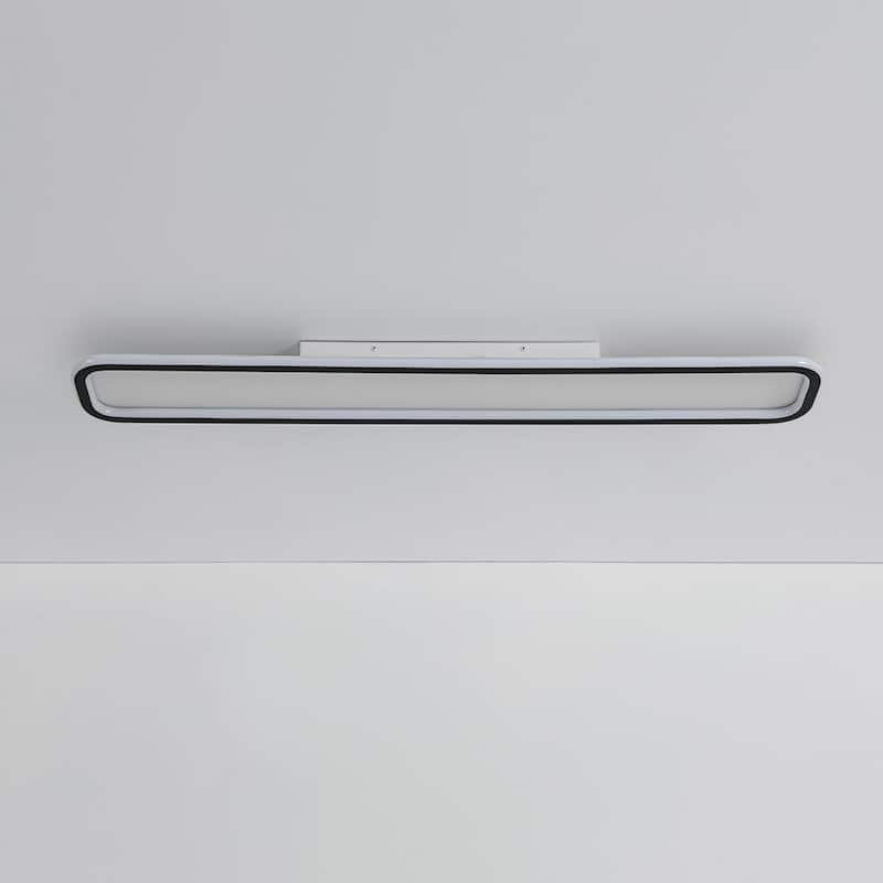 Minimalism Rectangular Dimmable LED Semi Flush Mount Ceiling Light