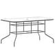 preview thumbnail 16 of 30, Rectangular Glass Metal Patio Table with Umbrella Hole
