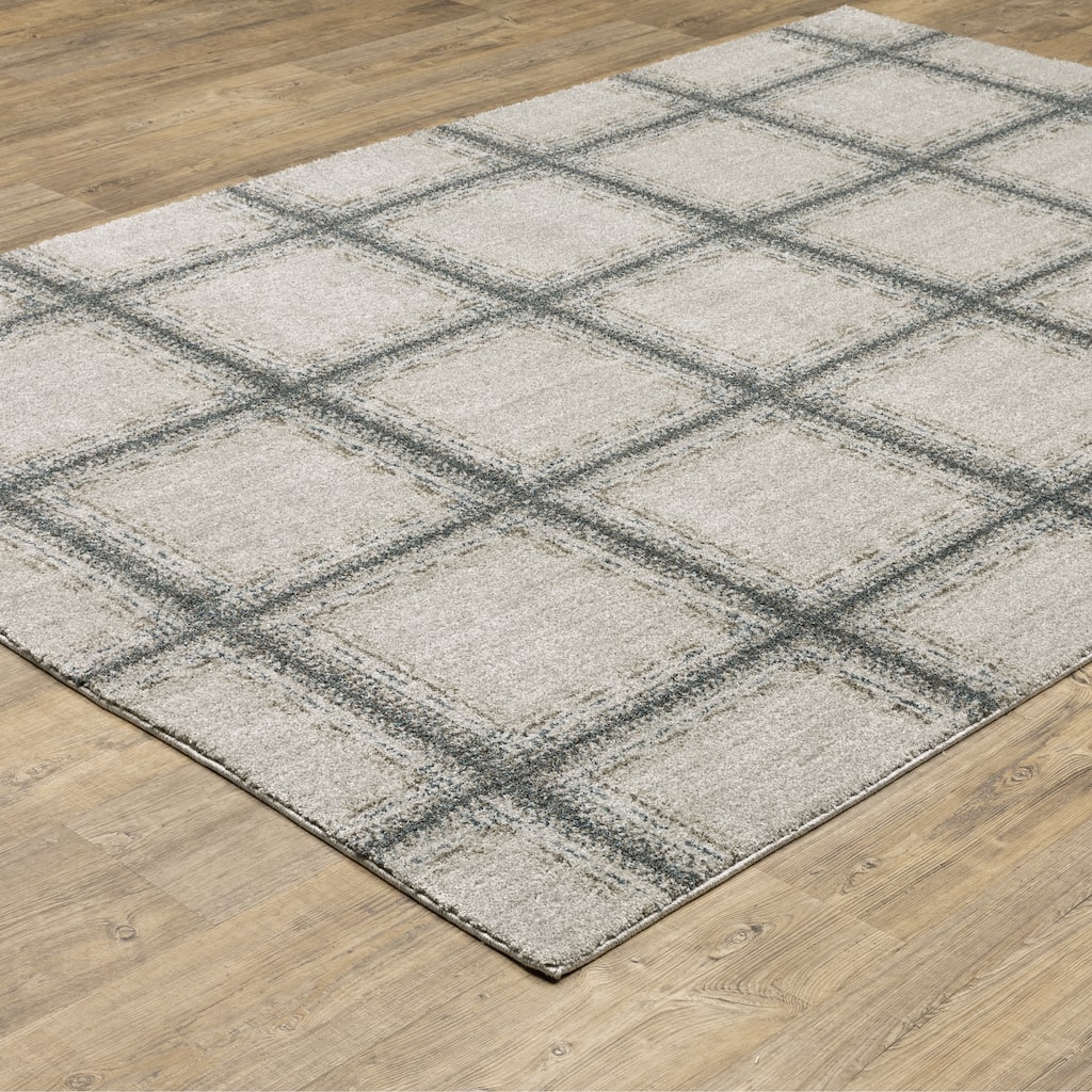 Allentown Beige Blue Geometric Casual Area Rug