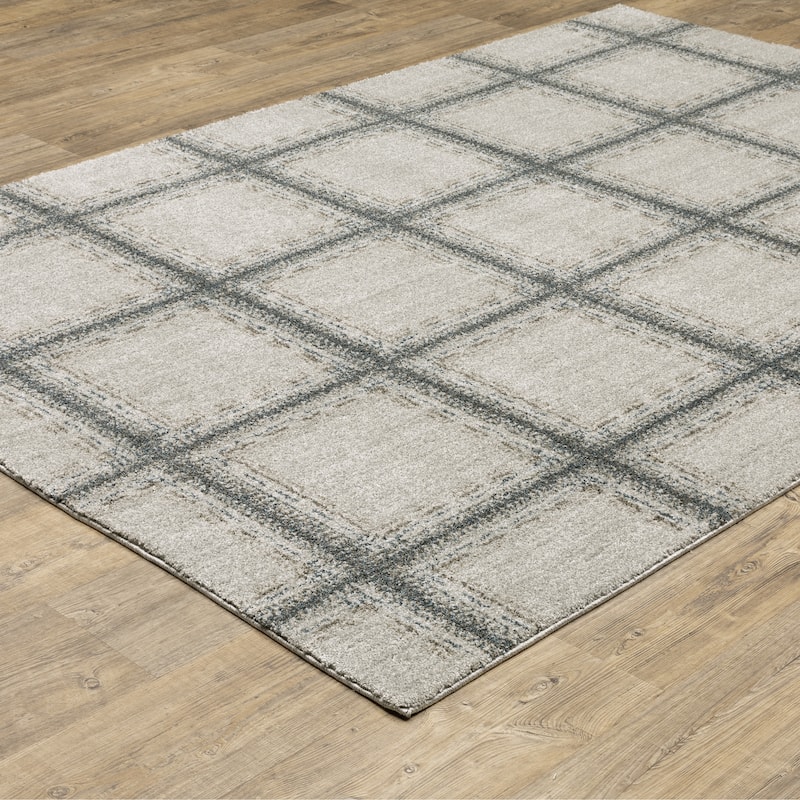 Allentown Beige Blue Geometric Casual Area Rug