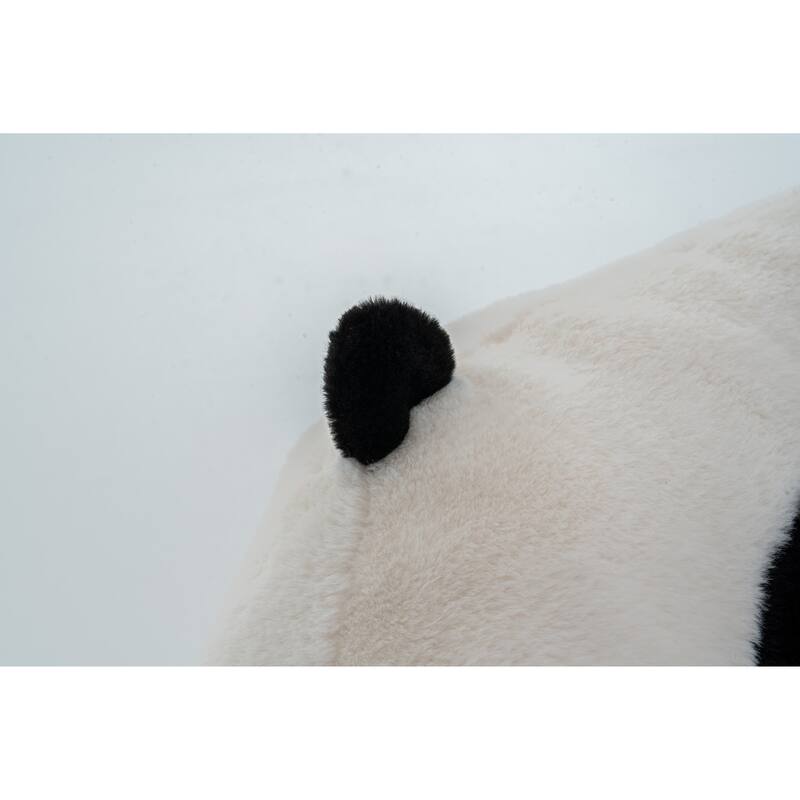 GDFStudio - Faux Fur 29.65" Panda-Shaped Plush Bean Bag Chair with High-Density Foam