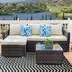 preview thumbnail 14 of 28, 3 Piece Patio Conversation Sets Outdoor Couch Patio Furniture Sectional Wicker Sofa Set