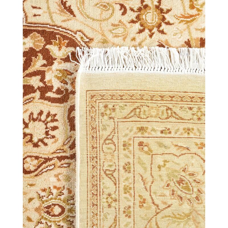 Overton Handknotted Wool Traditional Oriental Ivory Area Rug - 6' x 9'