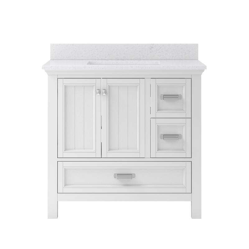 CRAFT + MAIN BAVT3722D-QCV Brantley 36" Free Standing Single Basin - White