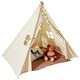preview thumbnail 4 of 9, Kids Play Tent with Mat and Lamp Indoor Outdoor Tent for Toddlers - 46.5 x 46.5 x 56.3 in