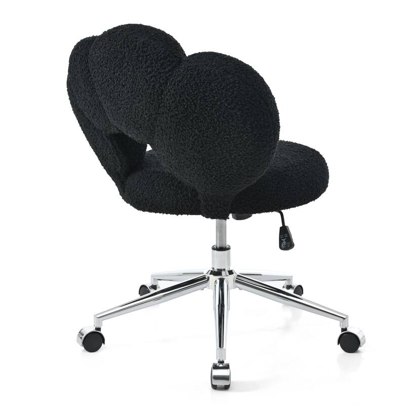 Black 24.6" 360° Swivel Accent Chair with Casters