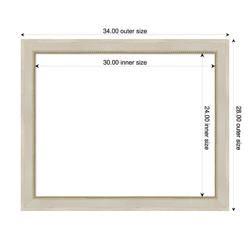 Amanti Art Parthenon Cream Framed Dry Erase Magnetic Board - 34 x 28 in