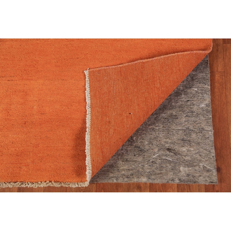 Orange Gabbeh Modern Rug Handmade Oriental Wool Carpet - 3'11" x 5'10"