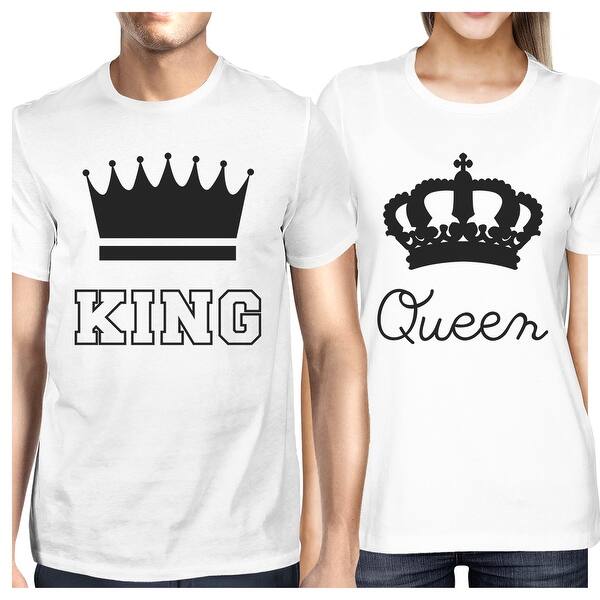 Shop King And Queen Matching Couple Gift Shirts White For