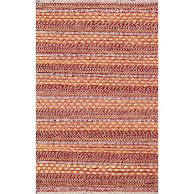 Geometric Striped Oriental Gabbeh Kashkoli Wool Area Rug Hand-knotted - 2'6" x 3'11"
