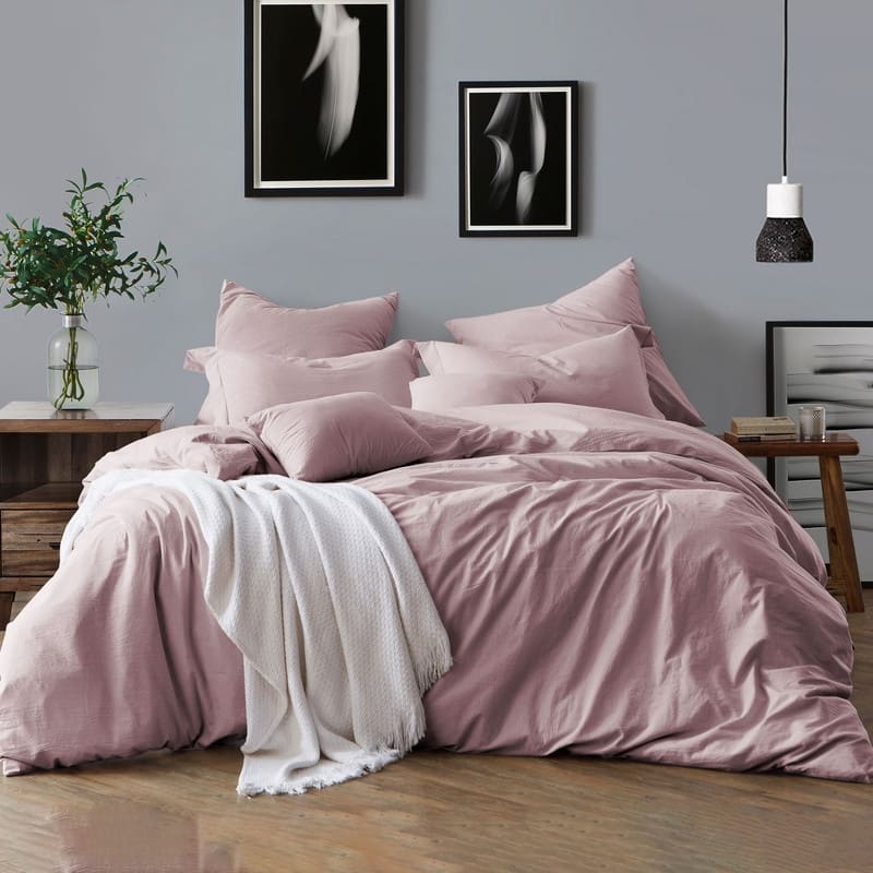Swift Home Premium Cotton Prewashed Chambray Duvet Cover Set