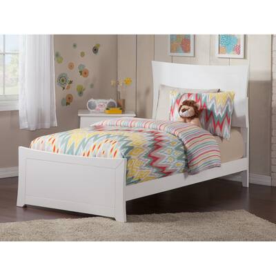 Metro Twin Foundation Bed Frame with Matching Footboard in White