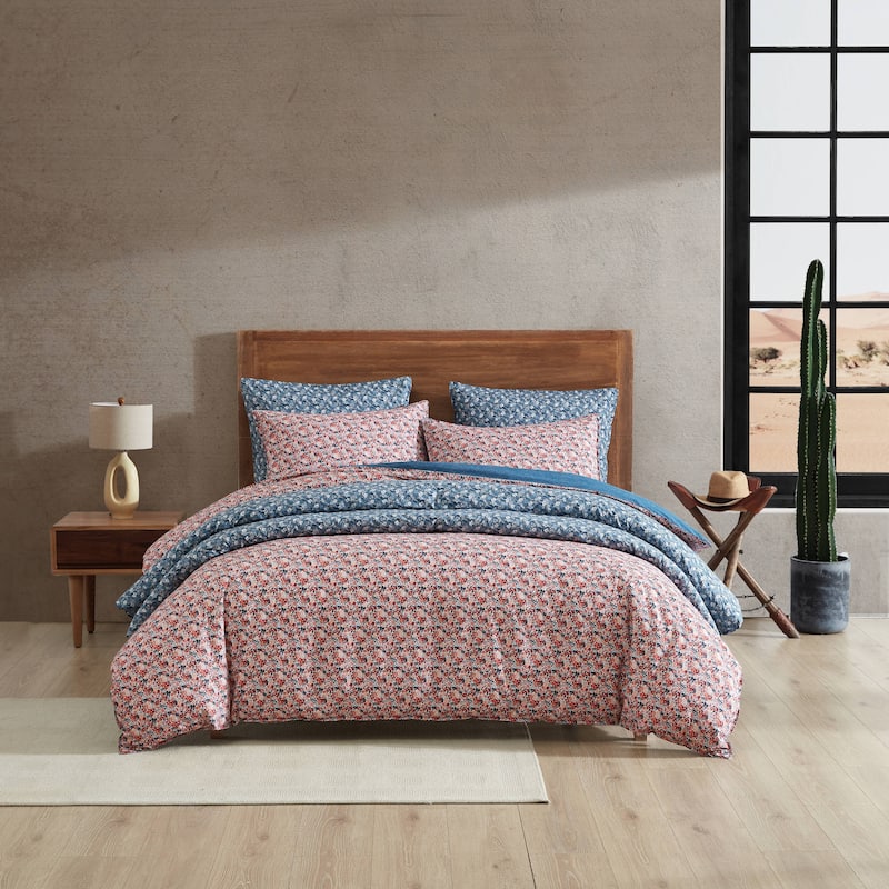 Wrangler Prairie Floral Red 100% Cotton Duvet Cover & Sham Set