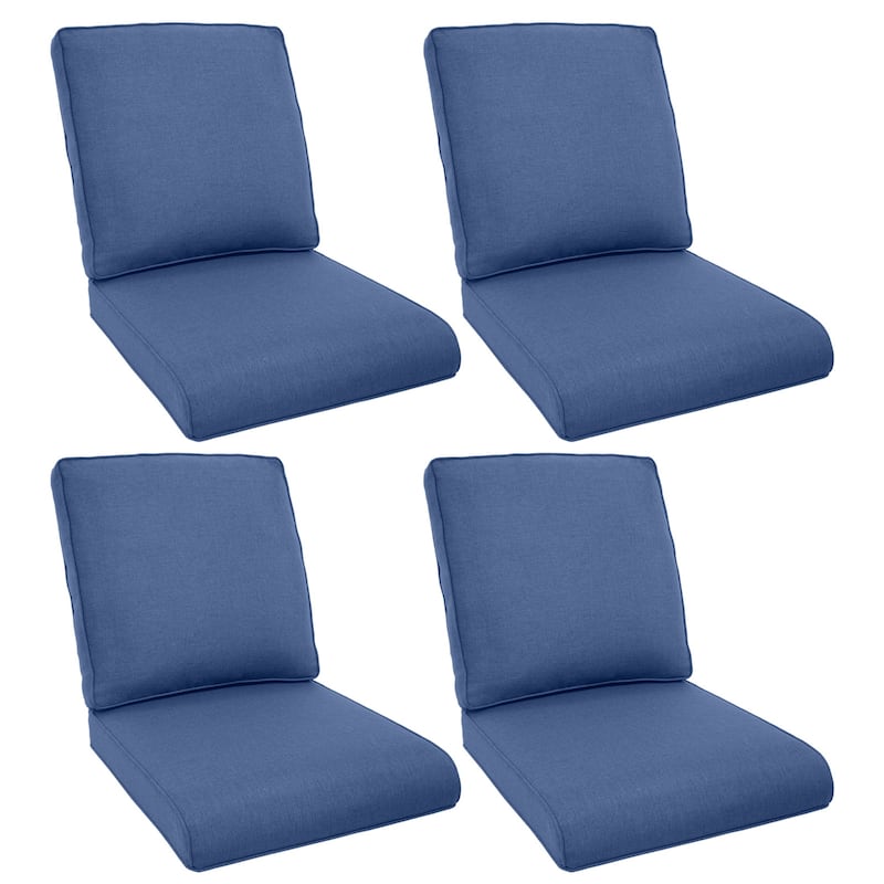 Pocassy 22x25x4" Outdoor Cushion for Swivel Chairs Sofa Set - Blue Cushion - 4 Set Seat & Back Cushion