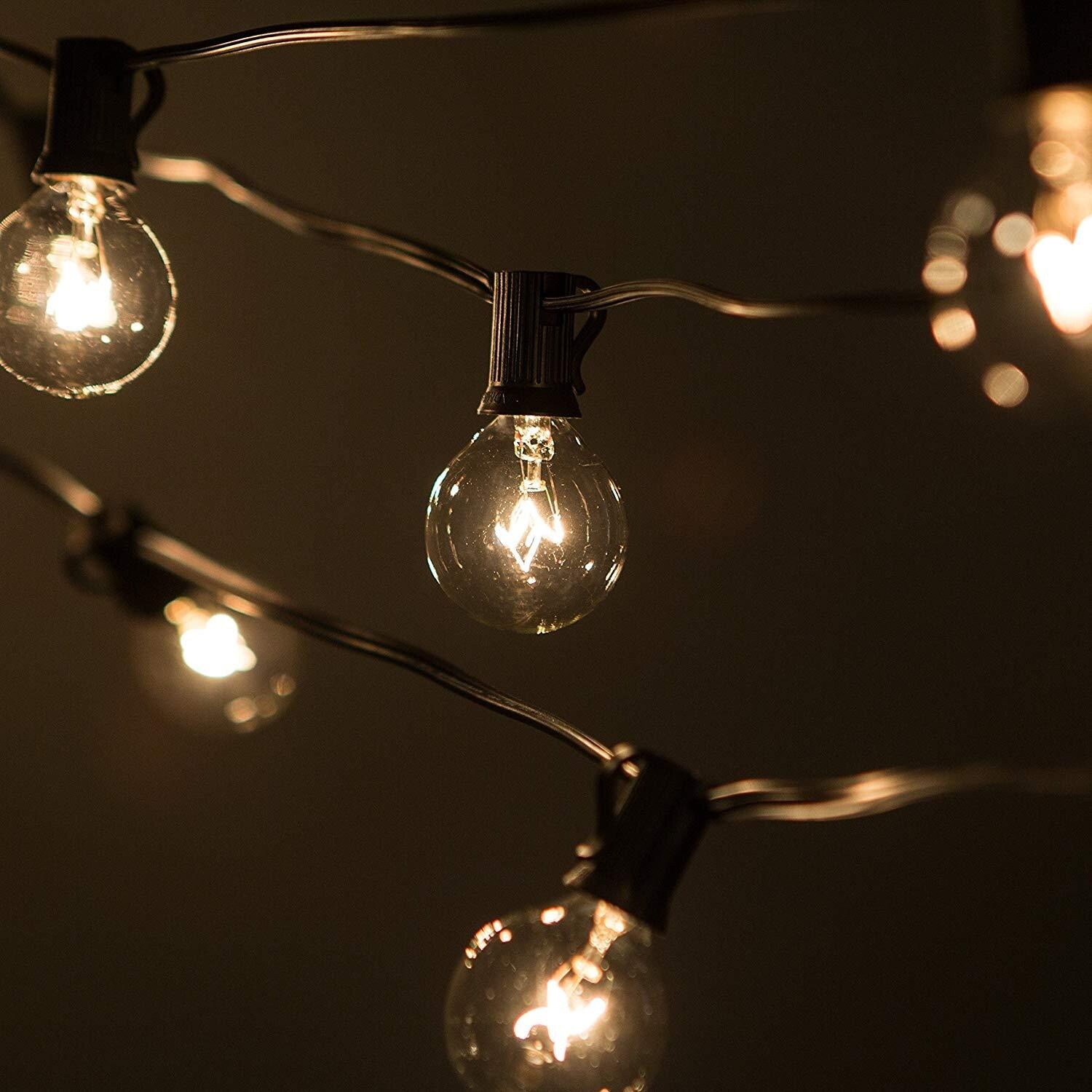 Shop String Lights 25ft With 25 G40 Globe Bulbs Ul Listed For