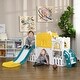 preview thumbnail 9 of 7, 8 in 1 Toddler Slide for Kids Age 1-3 Years, Indoor Kids Slide Playset - Yellow
