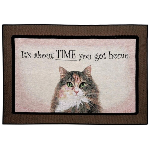 Funny Doormat - It's About Time You Got Home Cat Rug