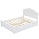 preview thumbnail 24 of 24, Full Platform Bed with Headboard & Twin Trundle - Pine Wood Frame, Cappuccino