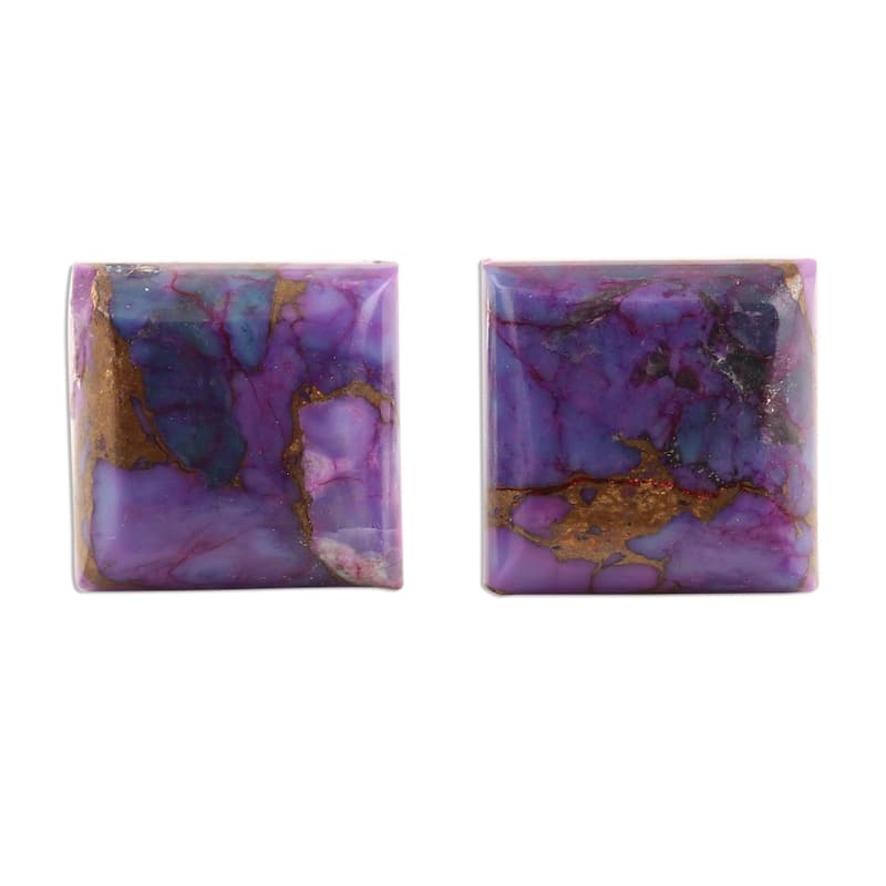 NOVICA Contemporary Corners, Sterling silver stud earrings - 0.3*0.3