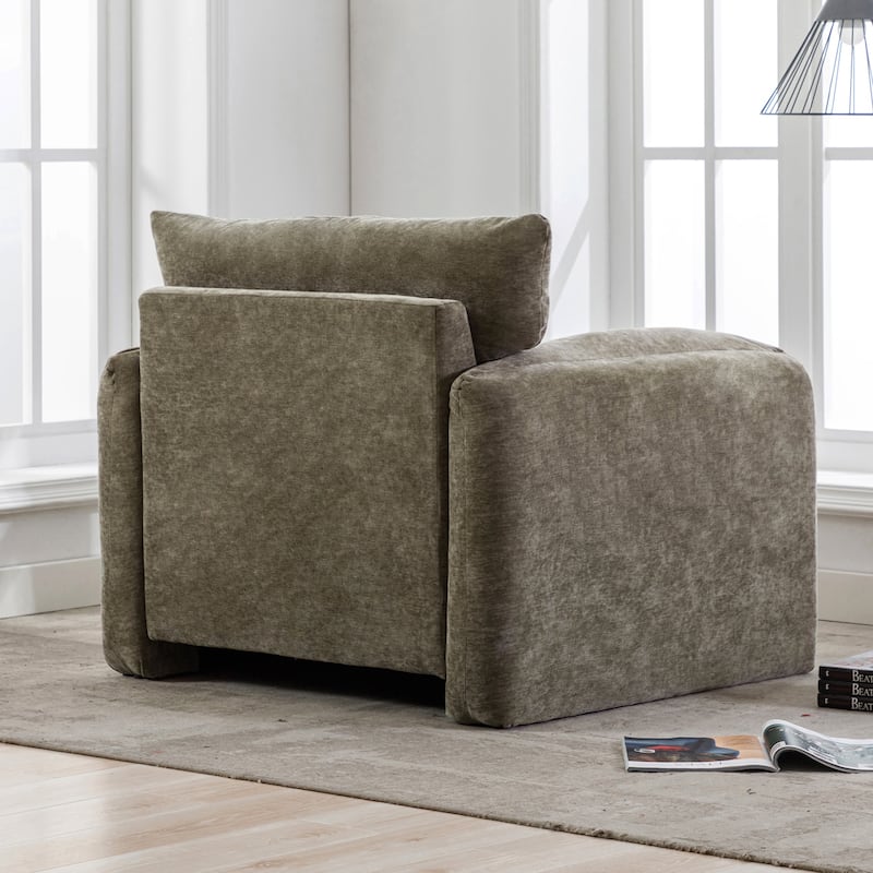 Single Sofa Chairs for Living Room Accent Chair Chenille Lounge Chairs Oversized Pillow Top Arms Chairs Modern Upholstered Chair