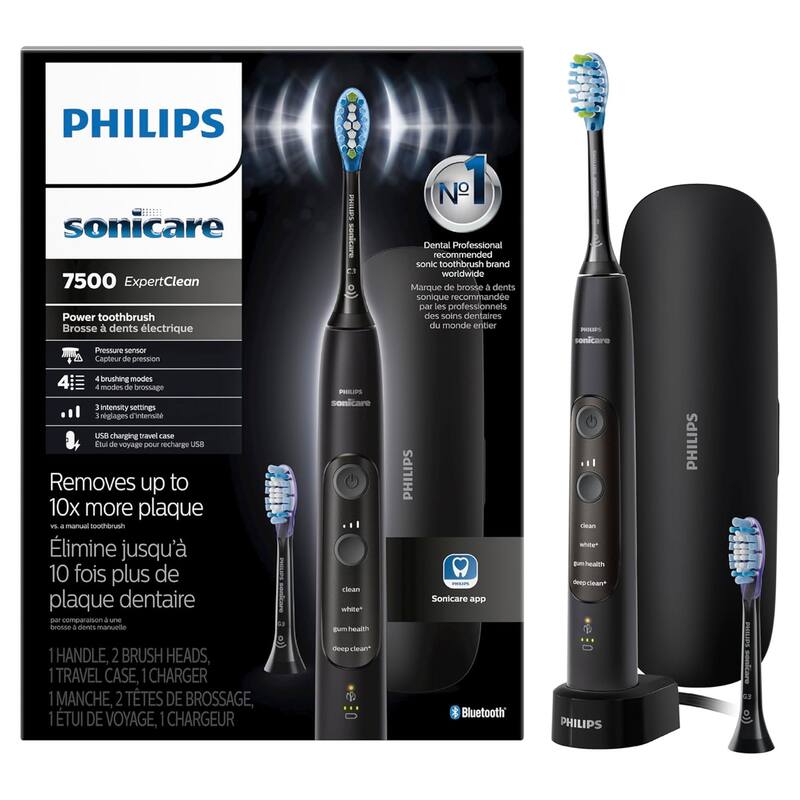 Philips Sonicare ExpertClean 7500 Rechargeable Electric Toothbrush HX9690/05 Black and White