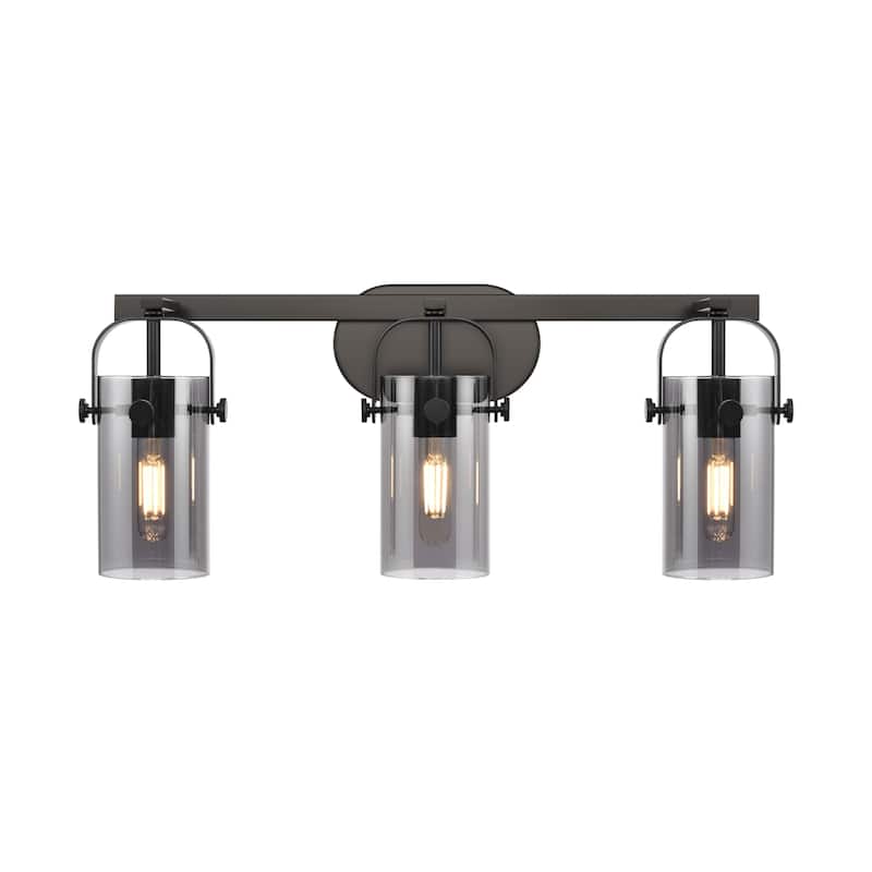 Innovations Lighting Pilaster II Cylinder - 3 Light 7" Wall-Mounted Bath Vanity Light