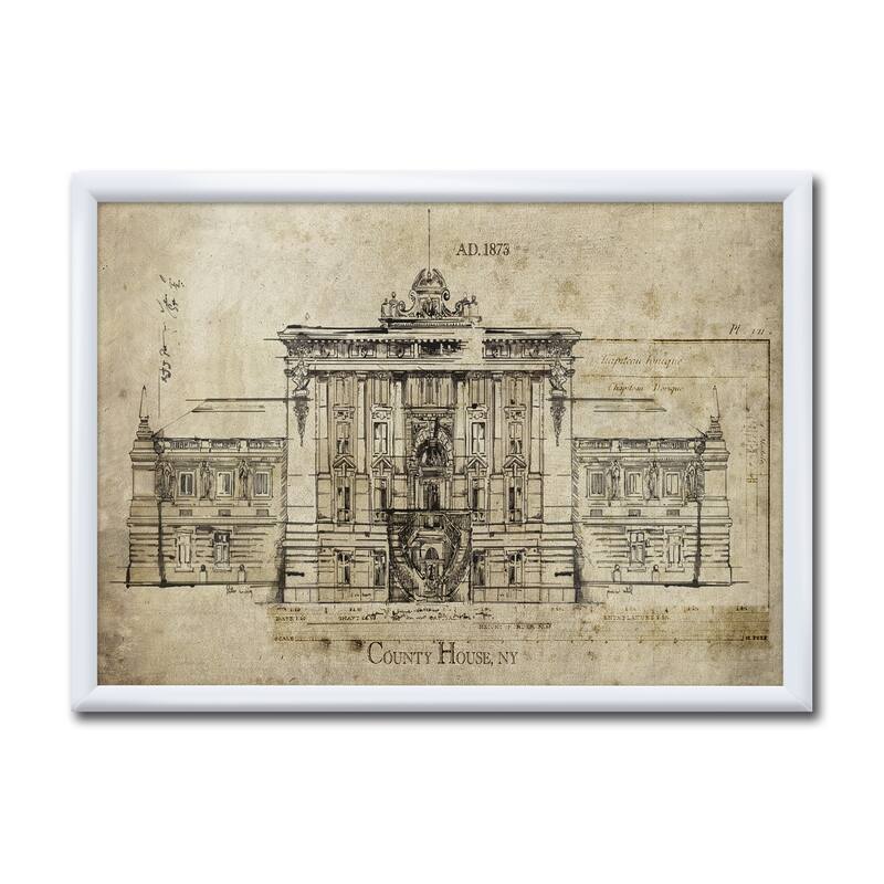 Designart "Country House" Traditional Framed Art Print Bed Bath