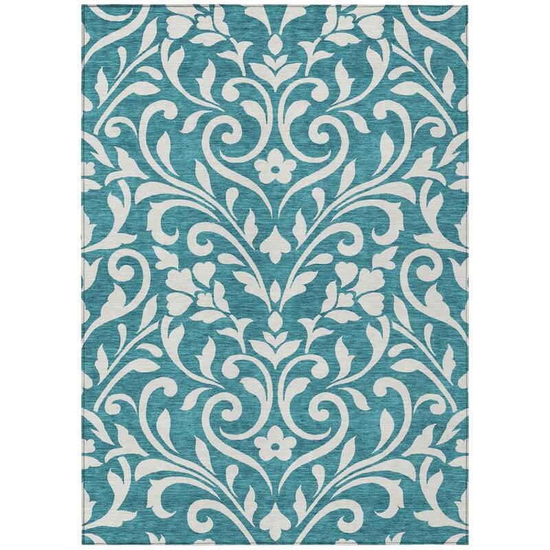 HomeRoots Floral Transitional Rectangle Outdoor Rug