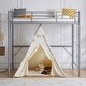 preview thumbnail 17 of 43, Twin Size Metal Loft Bed With Safety Guardrails & 2 Built-In Ladders, Loft Bunk Bed Frame For Teens Juniors Adults
