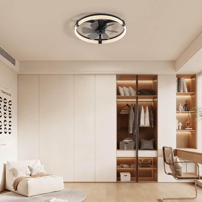 20"/23" Low Profile Dimmable Smart Ceiling Fan with Lights and Remote(6/7 ABS Blades)
