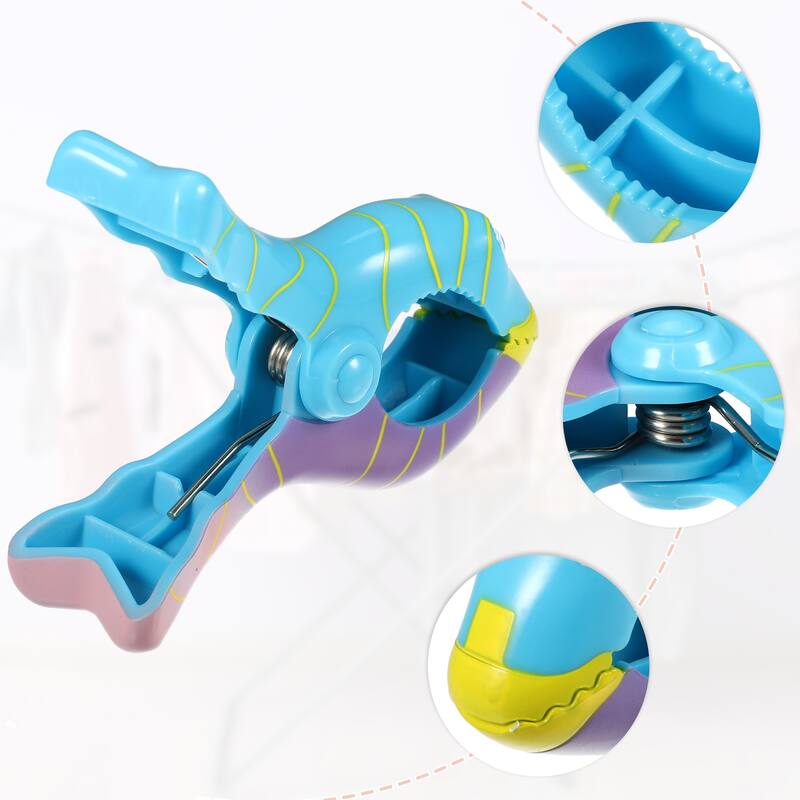 Clownfish ABS Clothespins for Clothes 4.53"x3.39"x1.50" Blue Purple 4 Pcs - Blue Purple - Blue Purple