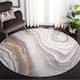 SAFAVIEH Orchard Ayala Modern Abstract Rug - 6'7" x 6'7" Round - Grey/Gold