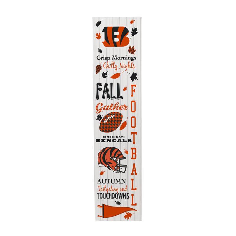 47" Double Sided Seasonal Porch Leaner, Cincinnati Bengals - 47" x 11.25"