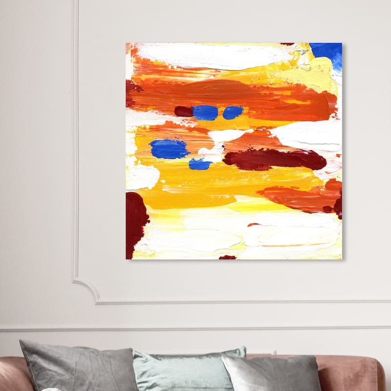 Wynwood Studio Canvas Abstract River Yellow and Modern & Contemporary Wall Art Canvas Print - 40 x 40
